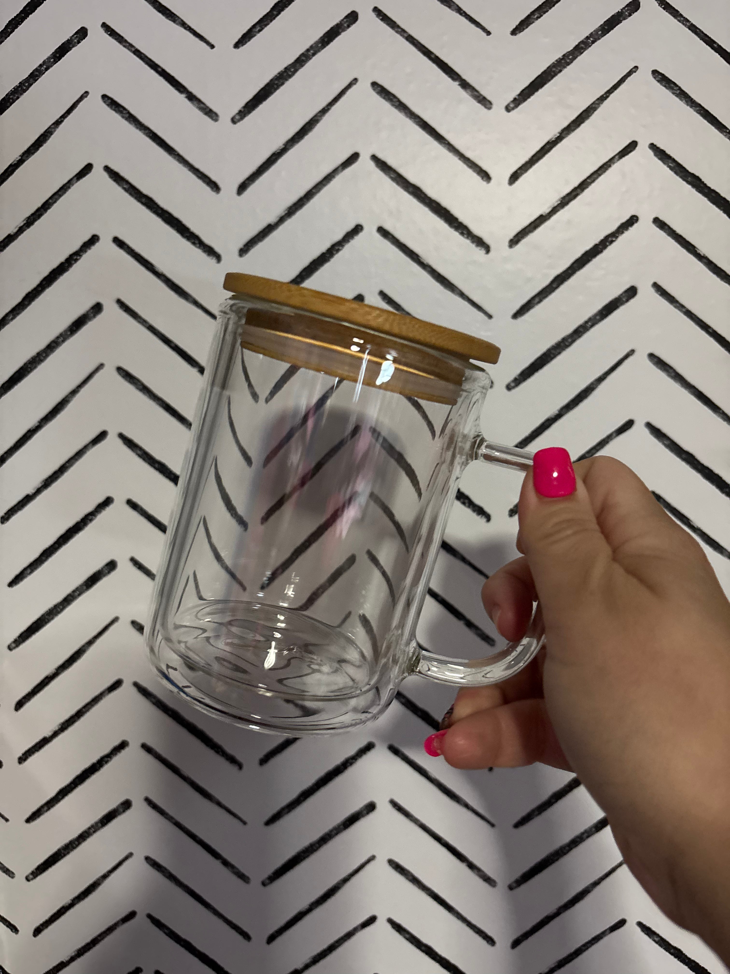 15oz glass coffee mug